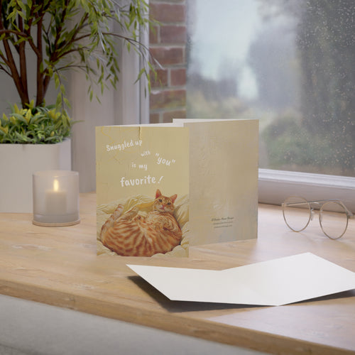 "Snuggled up with you is my favorite!"－Hand-Painted Style Art Card