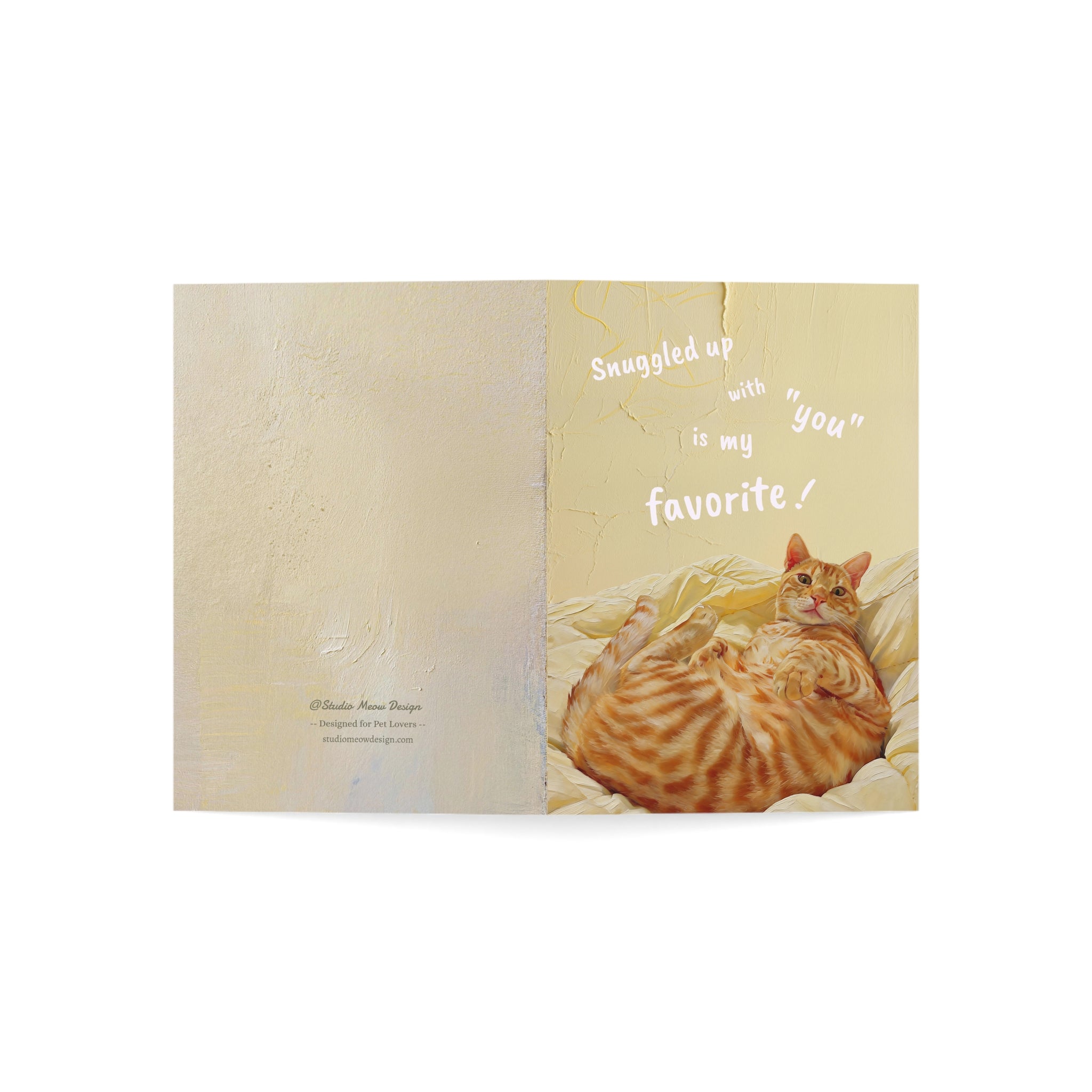 "Snuggled up with you is my favorite!"－Hand-Painted Style Art Card