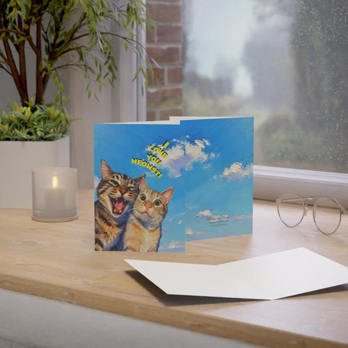 "I Love You Meowst! "－Hand-Painted Style Art Card